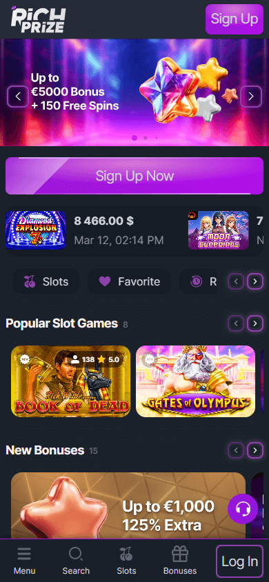 RichPrize_Casino_homepage_mobile