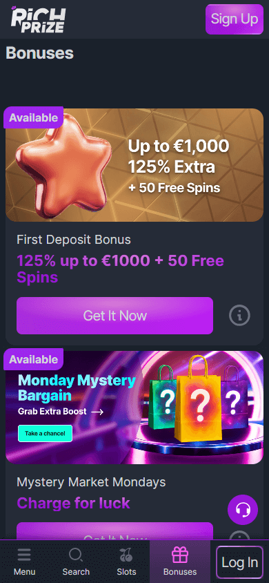 RichPrize_Casino_promotions_mobile