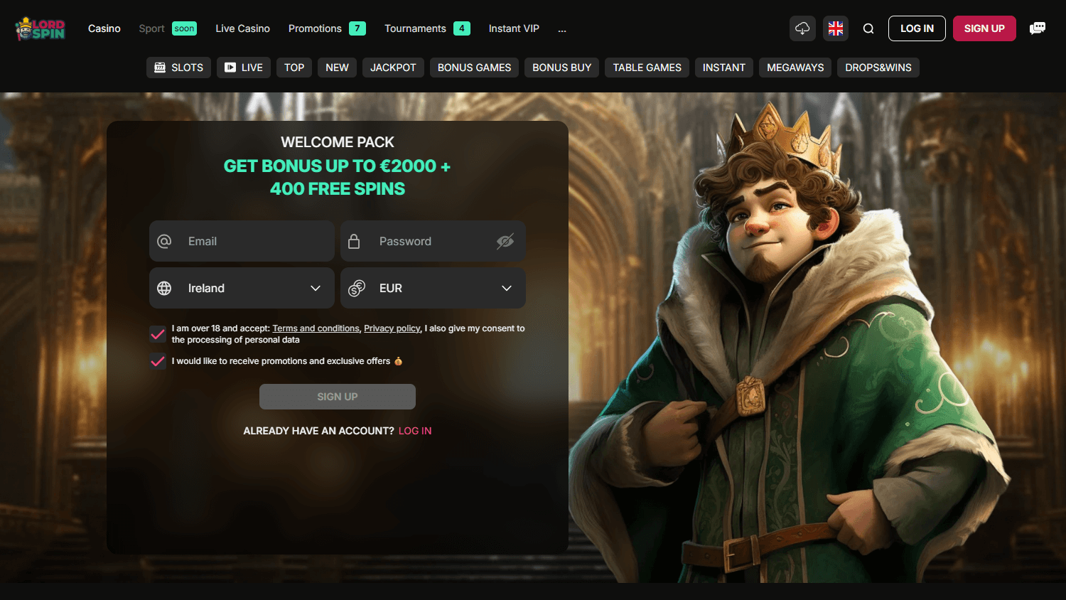 LordSpin_Casino_homepage_desktop
