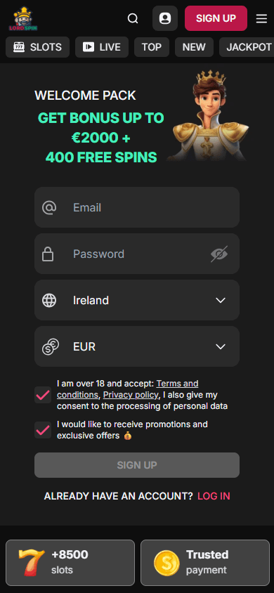 LordSpin_Casino_homepage_mobile