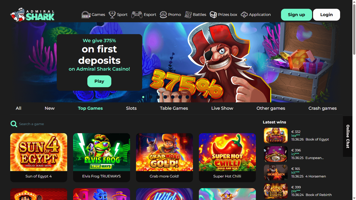 Admiral_Shark_Casino_homepage_desktop