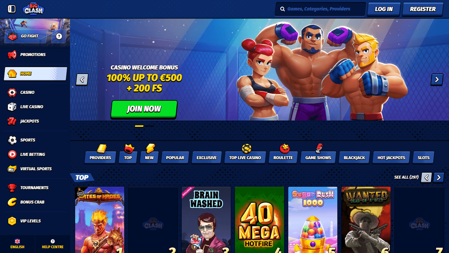 bigclash_casino_homepage_desktop