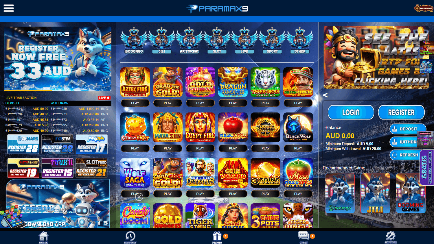 paramax9_casino_homepage_desktop