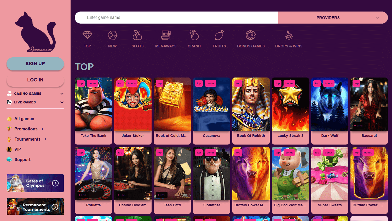 lumoracasino_homepage_desktop