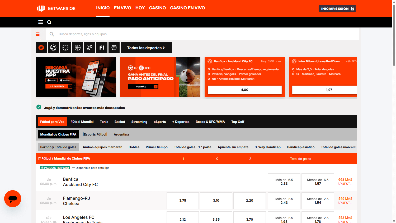 betwarrior_casino_homepage_desktop