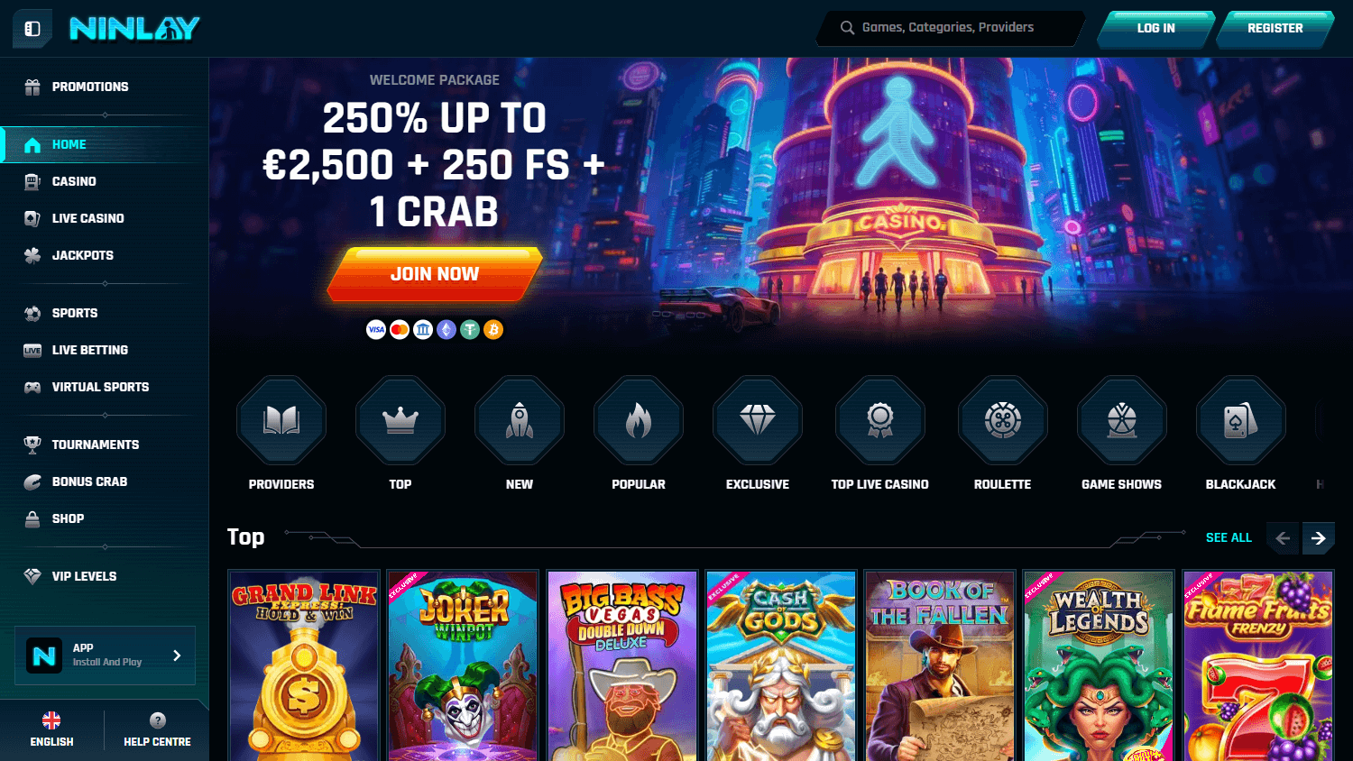 ninlay_casino_homepage_desktop