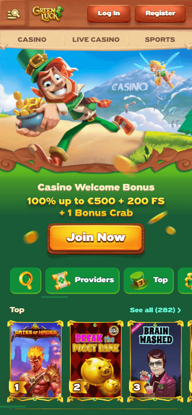 green_luck_casino_homepage_mobile