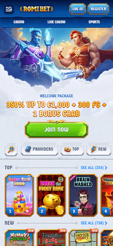 romibet_casino_homepage_mobile