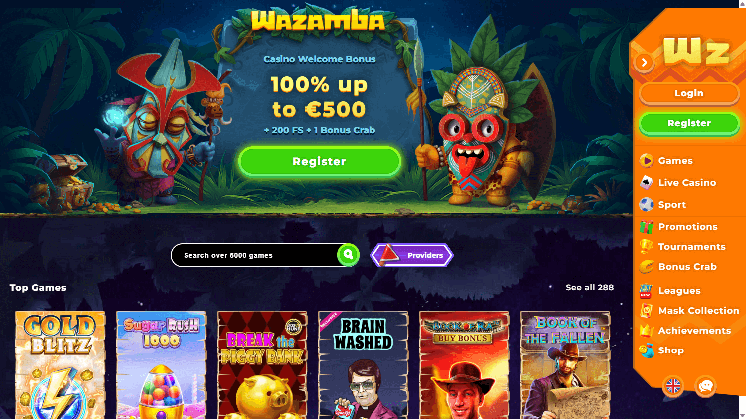 wazamba_casino_homepage_desktop