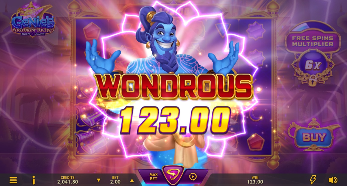 Genie's Arabian Riches Woundrous Win