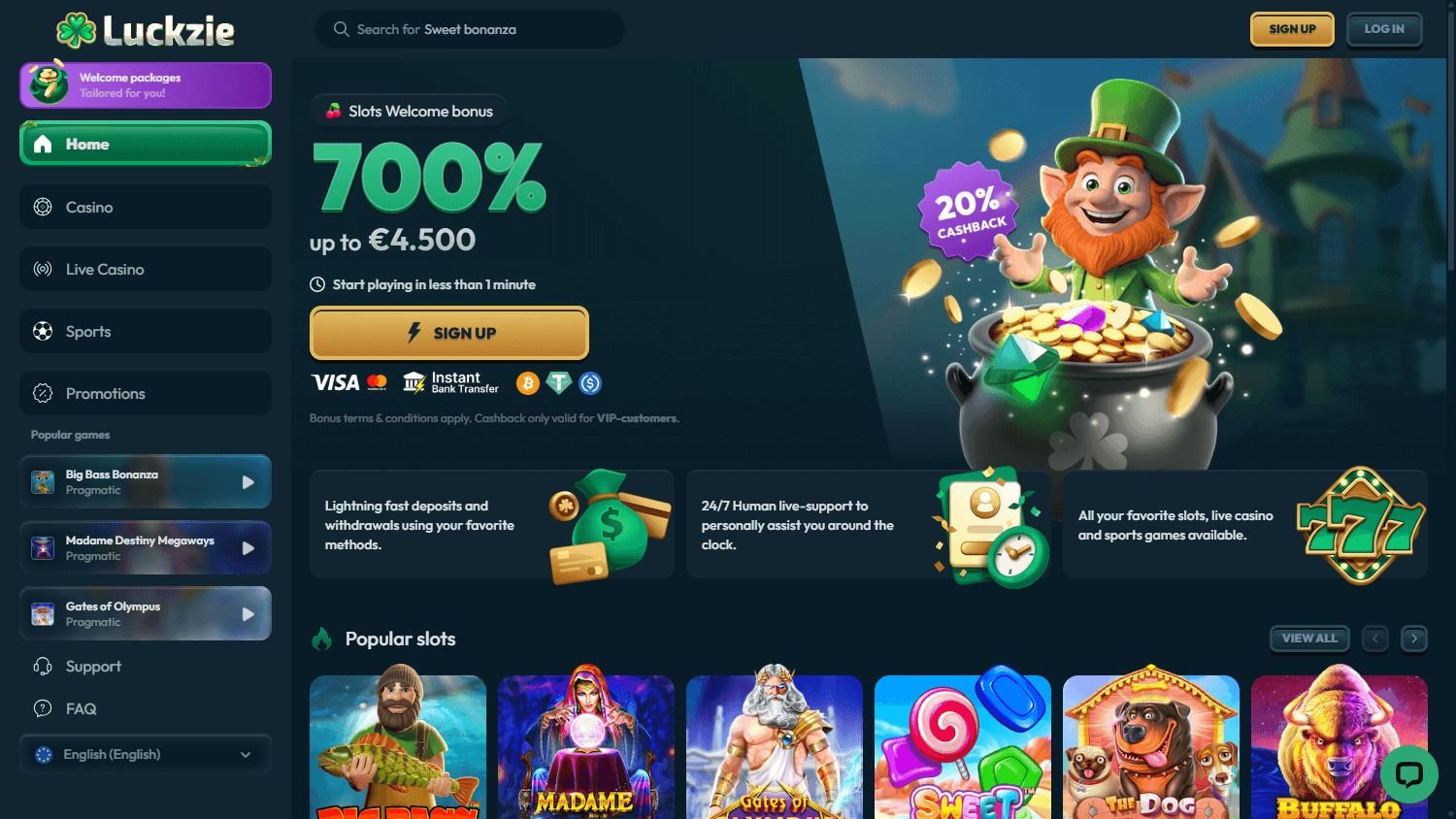 luckzie_casino_homepage_desktop