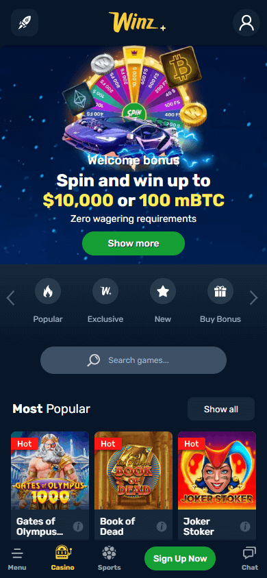 winz_casino_homepage_mobile