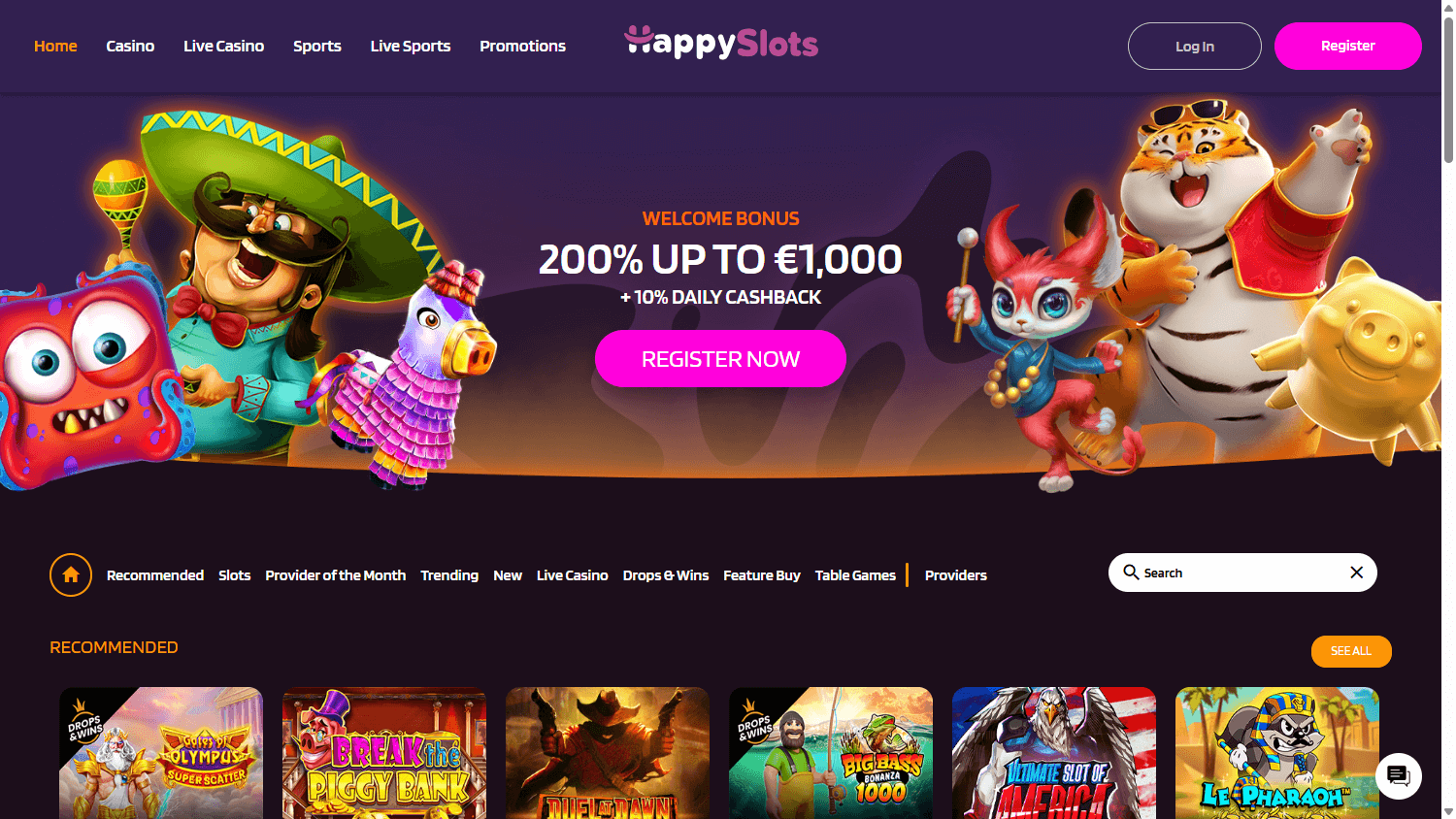 happyslots_casino_homepage_desktop