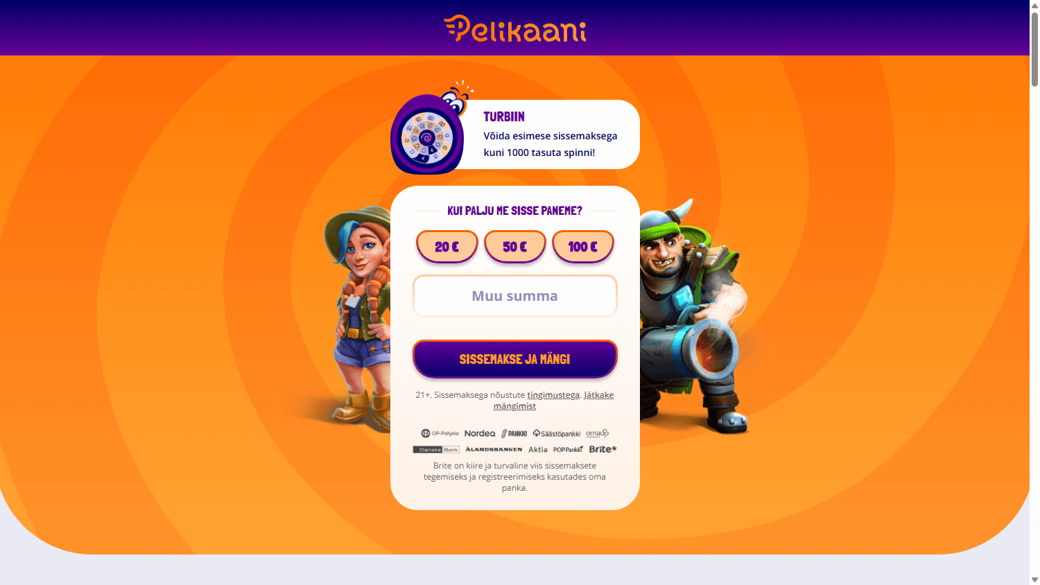 pelikaani_casino_homepage_desktop