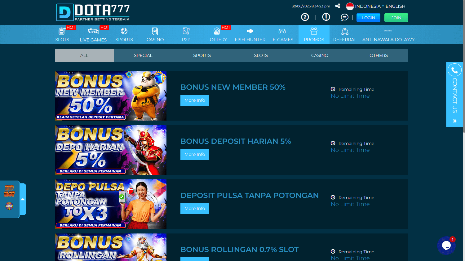 Dota777_Casino_promotions_desktop