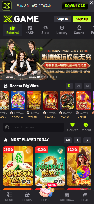 X.GAME_Casino_homepage_mobile
