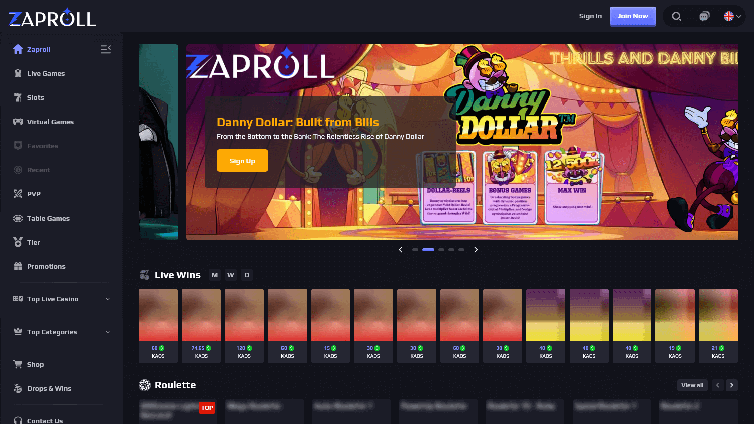 zaproll_casino_homepage_desktop