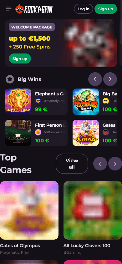 rockyspin_casino_homepage_mobile