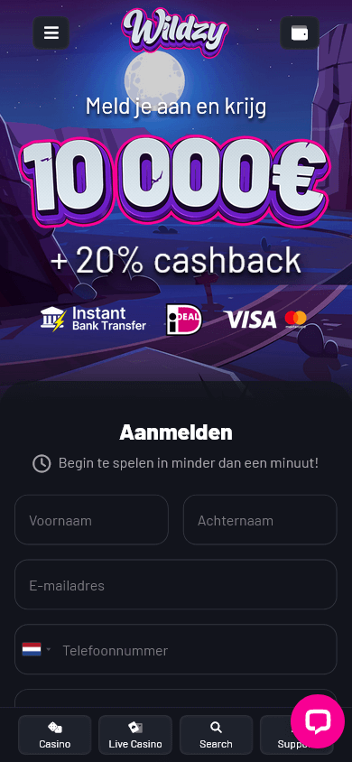 wildzy.io_casino_homepage_mobile