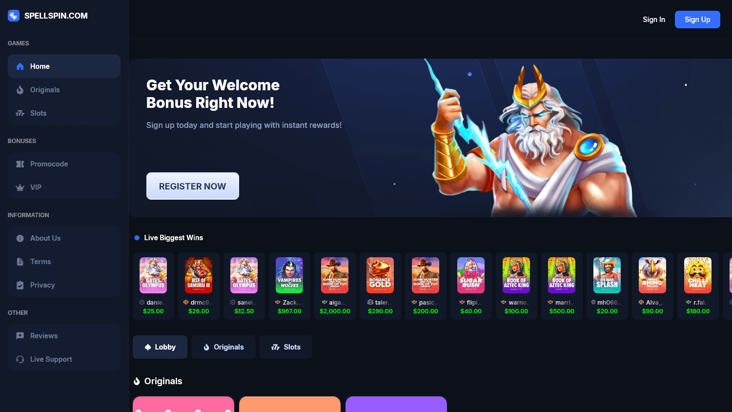 spellspin_casino_homepage_desktop