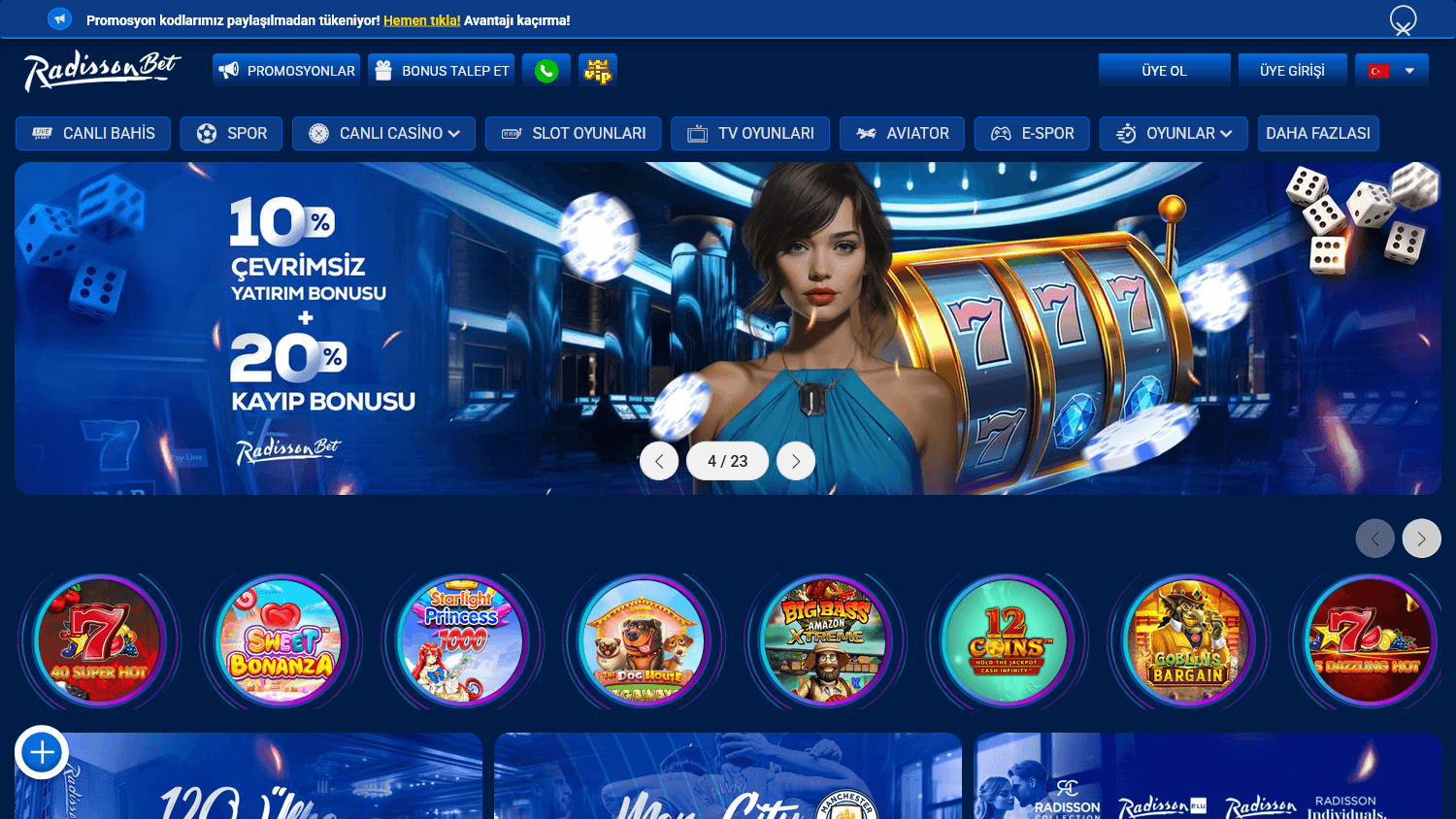 radissonbet_casino_homepage_desktop