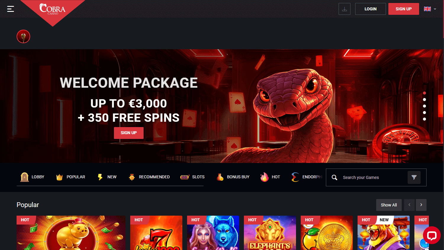 cobra_casino_homepage_desktop