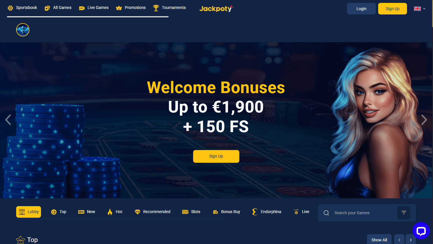 Jackpoty_Casino_homepage_desktop