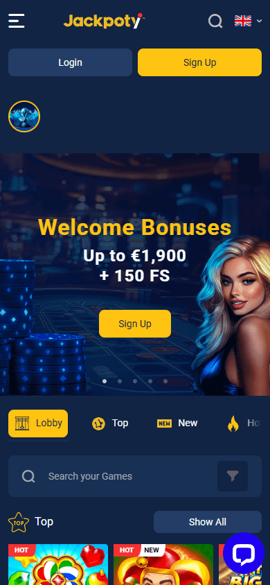 Jackpoty_Casino_homepage_mobile