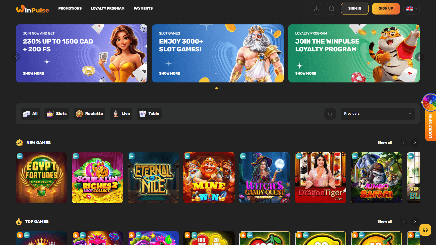 winpulse_casino_homepage_desktop