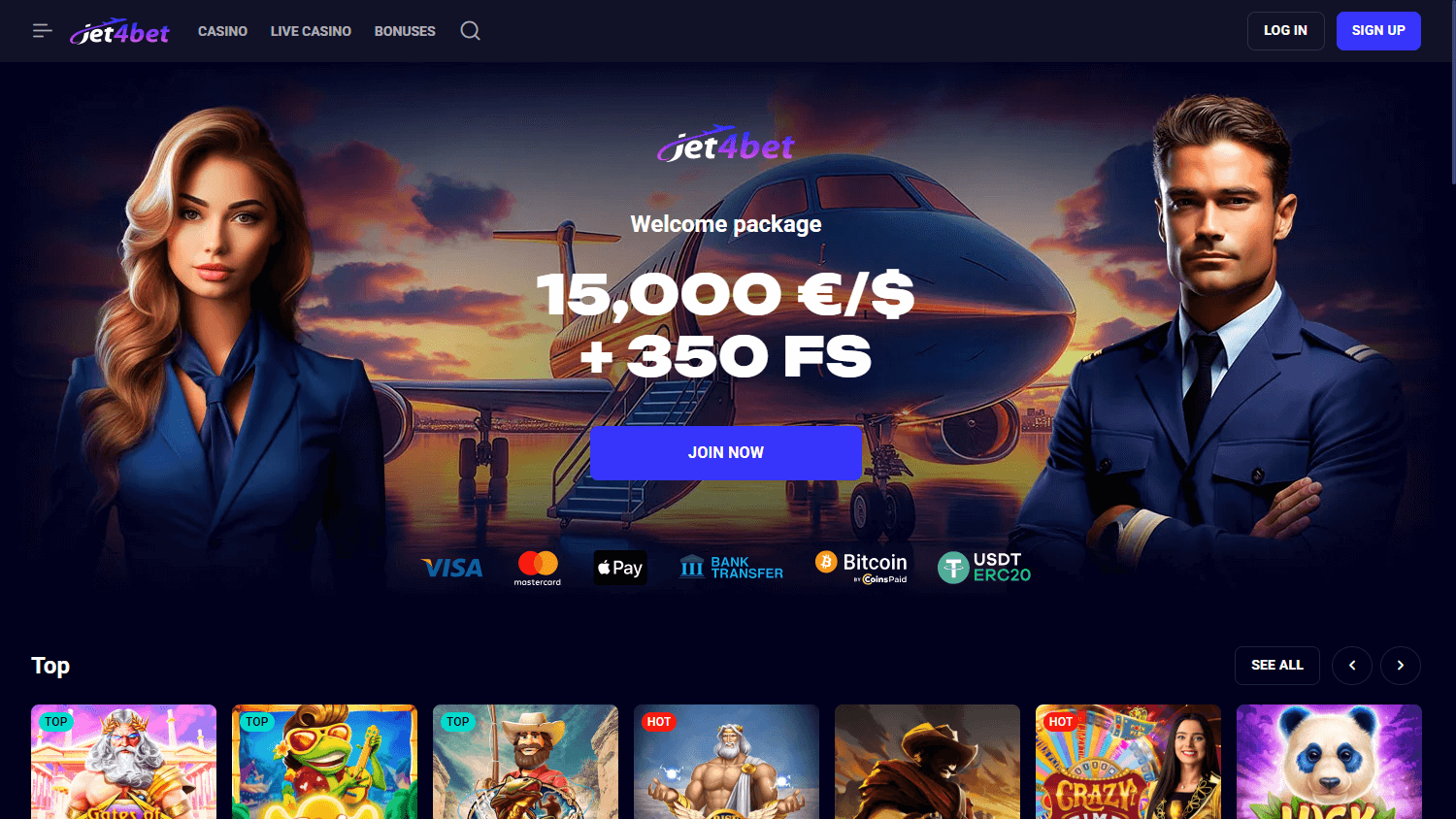 jet4bet_casino_homepage_desktop