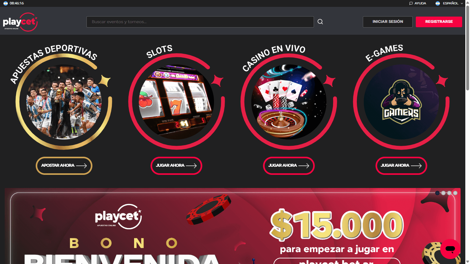 Playcet_Casino_homepage_desktop