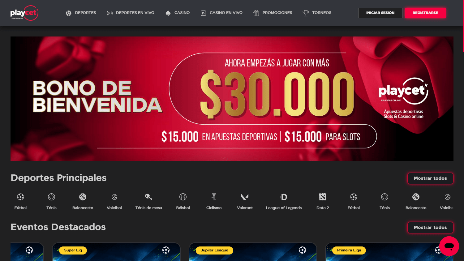 Playcet_Casino_homepage_desktop