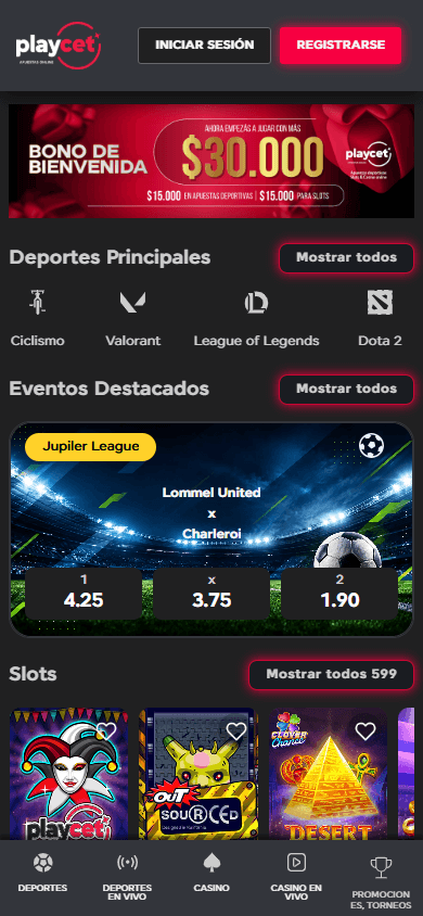 Playcet_Casino_homepage_mobile