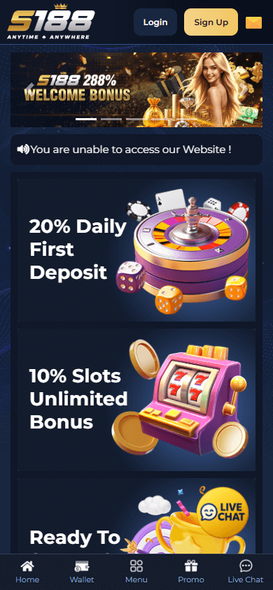 s188_Casino_homepage_mobile