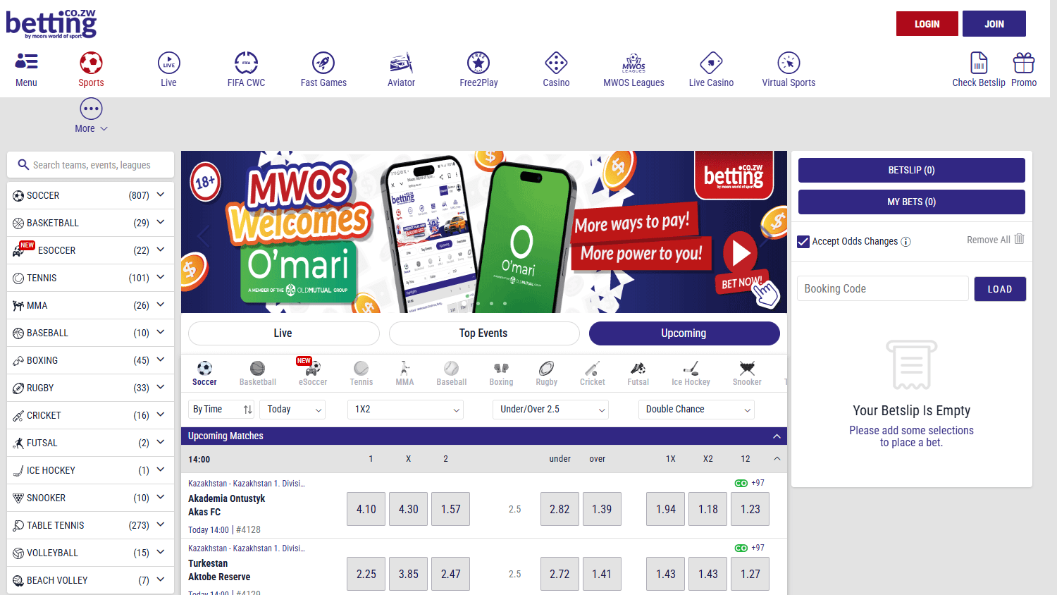 Betting.co.zw_Casino_homepage_desktop