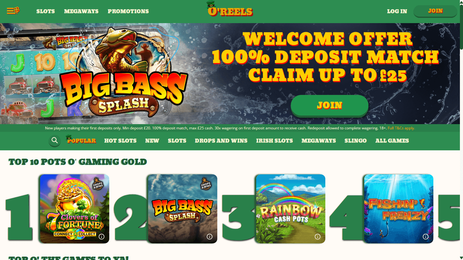 OReels_Casino_homepage_desktop
