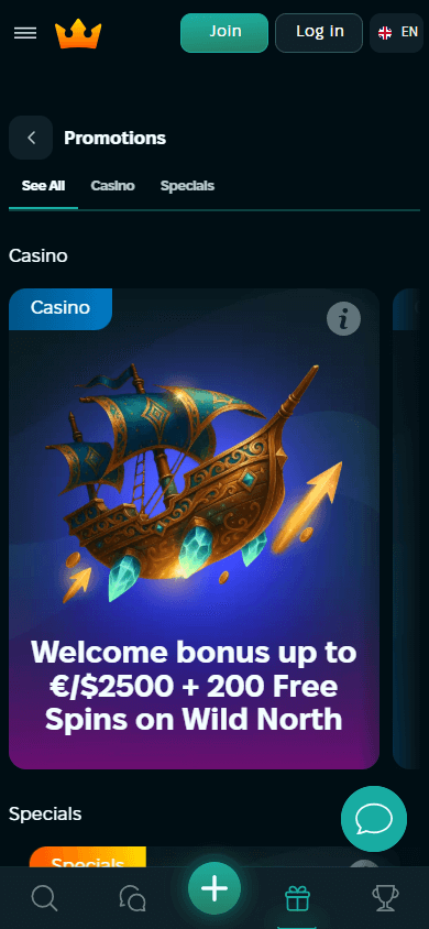 Wins_Royal_Casino_promotions_mobile
