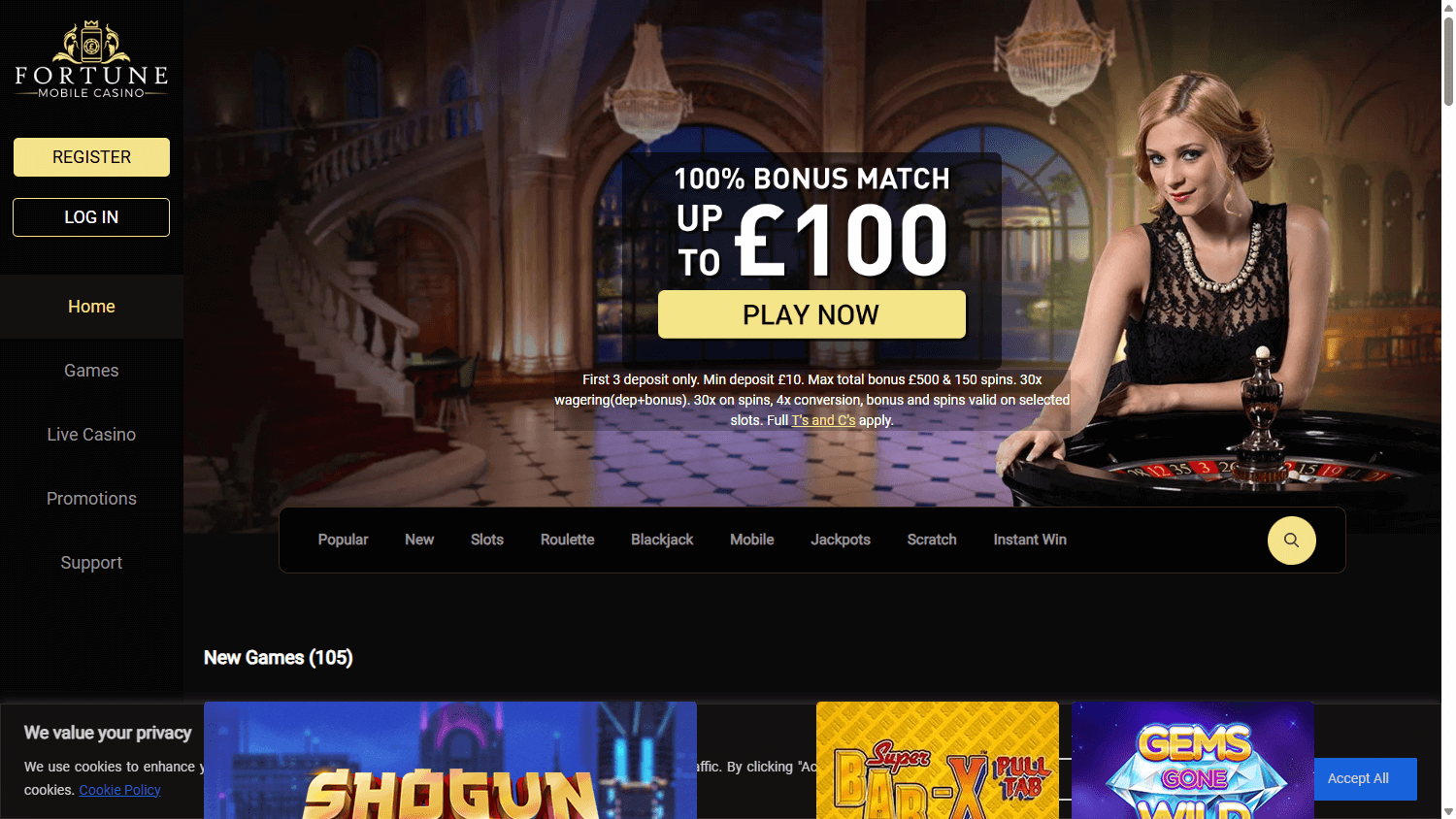 Fortune_Mobile_Casino_homepage_desktop