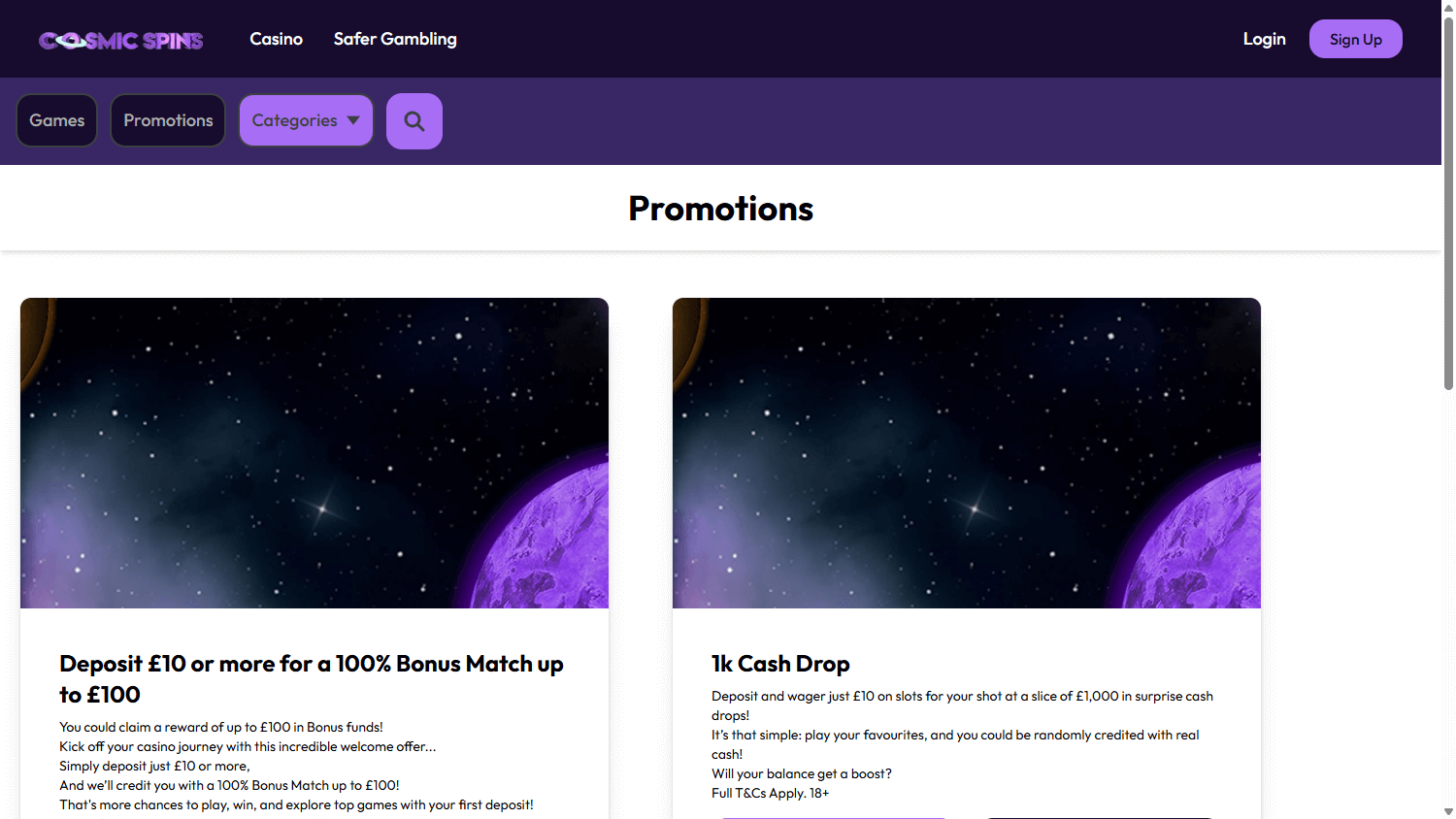 Cosmic_Spins_Casino_promotions_desktop