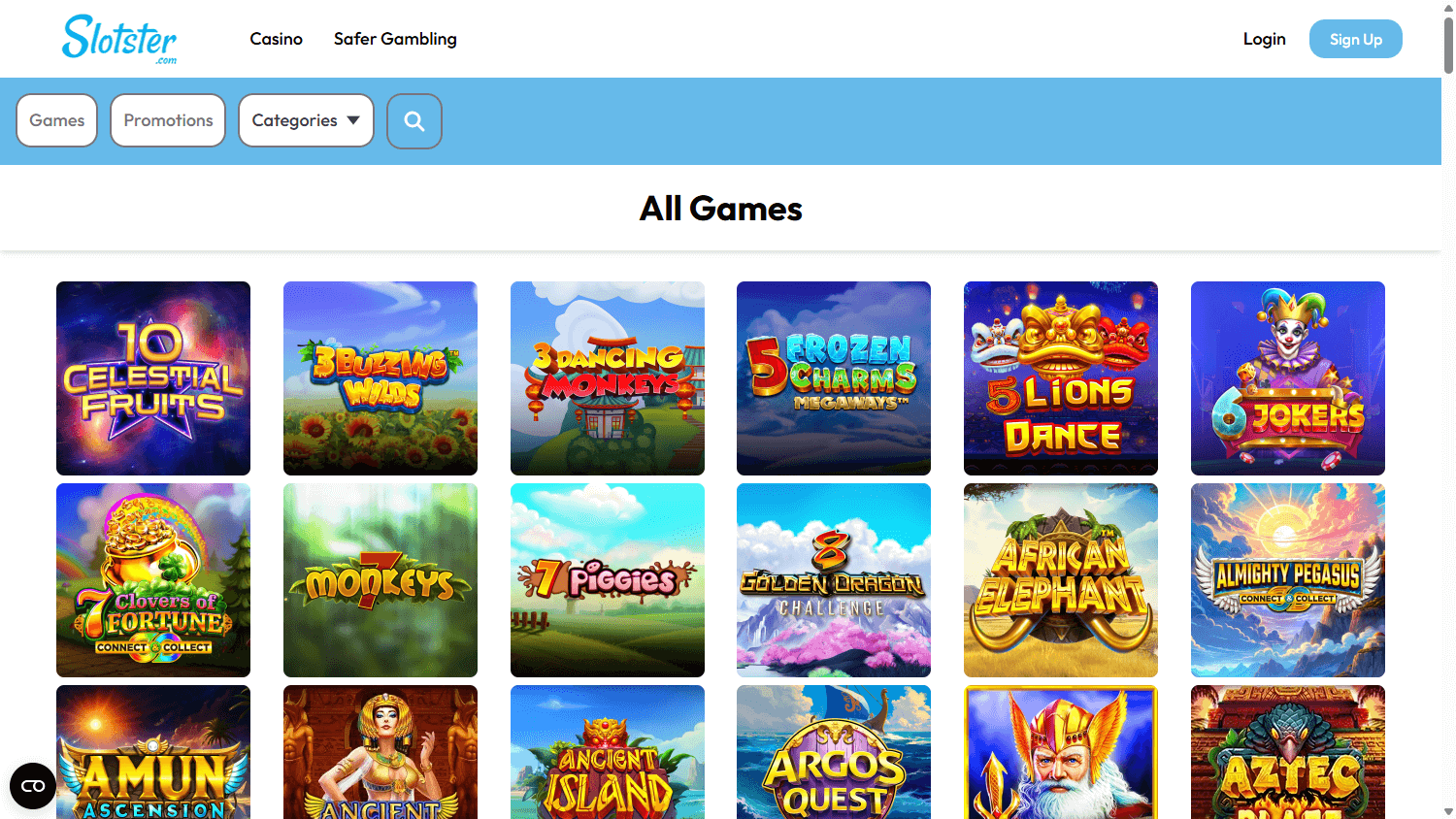 Slotster_Casino_game_gallery_desktop