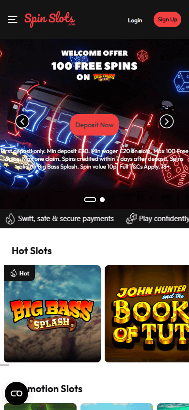 SpinSlots_Casino_homepage_mobile