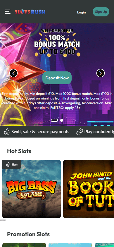 Slots_Rush_Casino_homepage_mobile