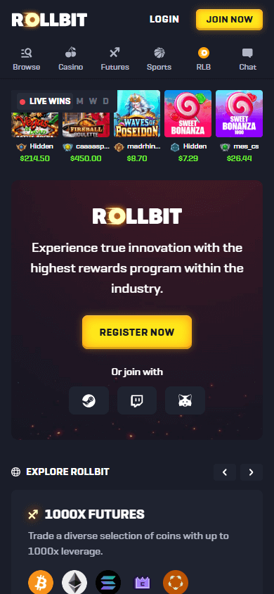 rollbit_casino_homepage_mobile