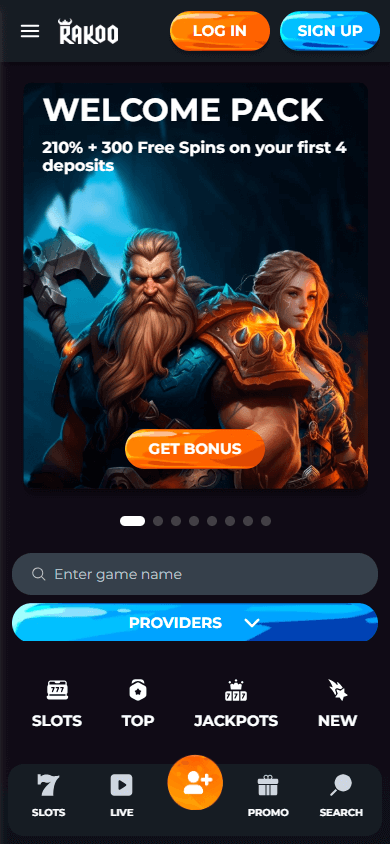 rakoo_casino_homepage_mobile