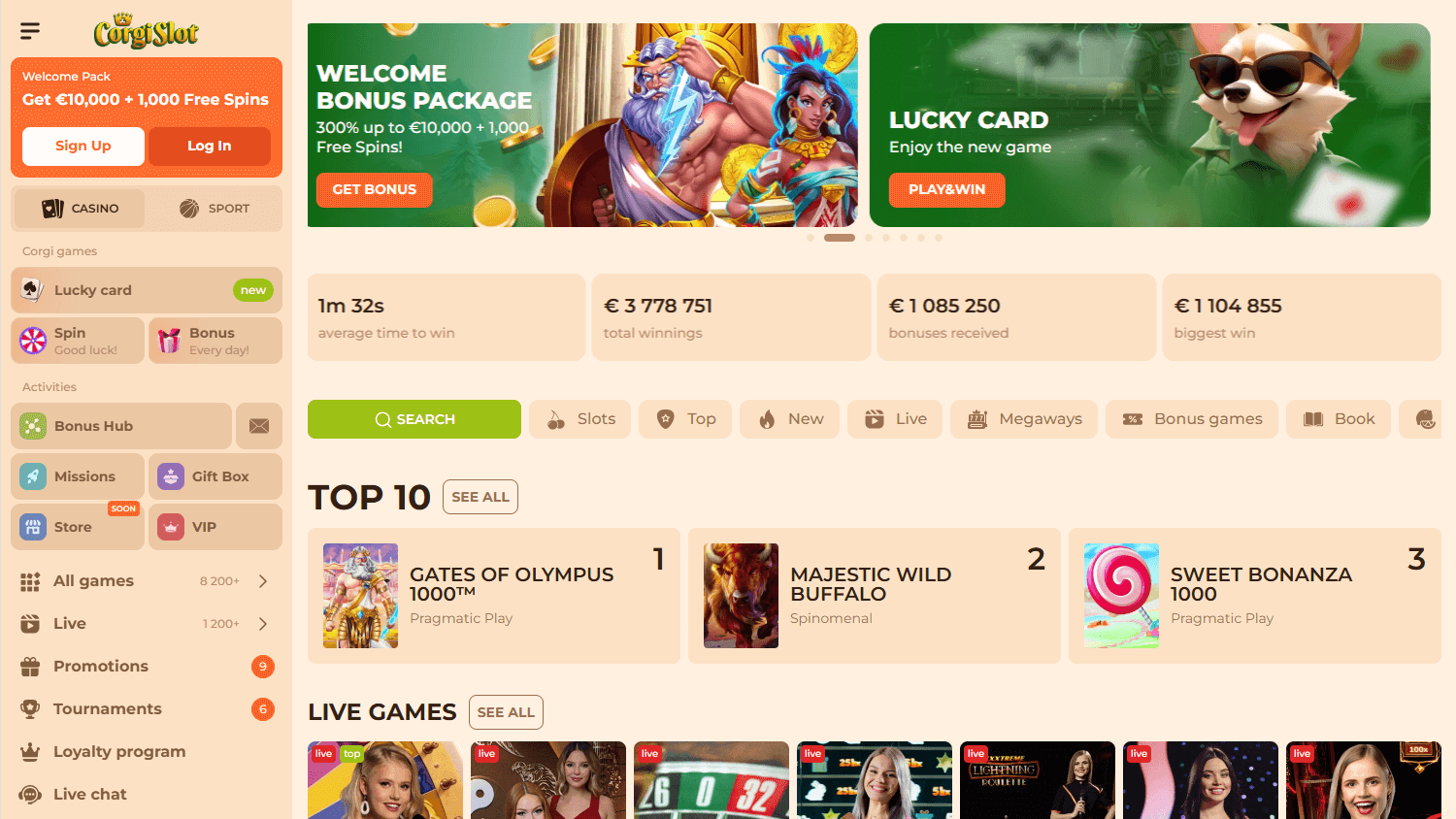 corgislot_casino_homepage_desktop