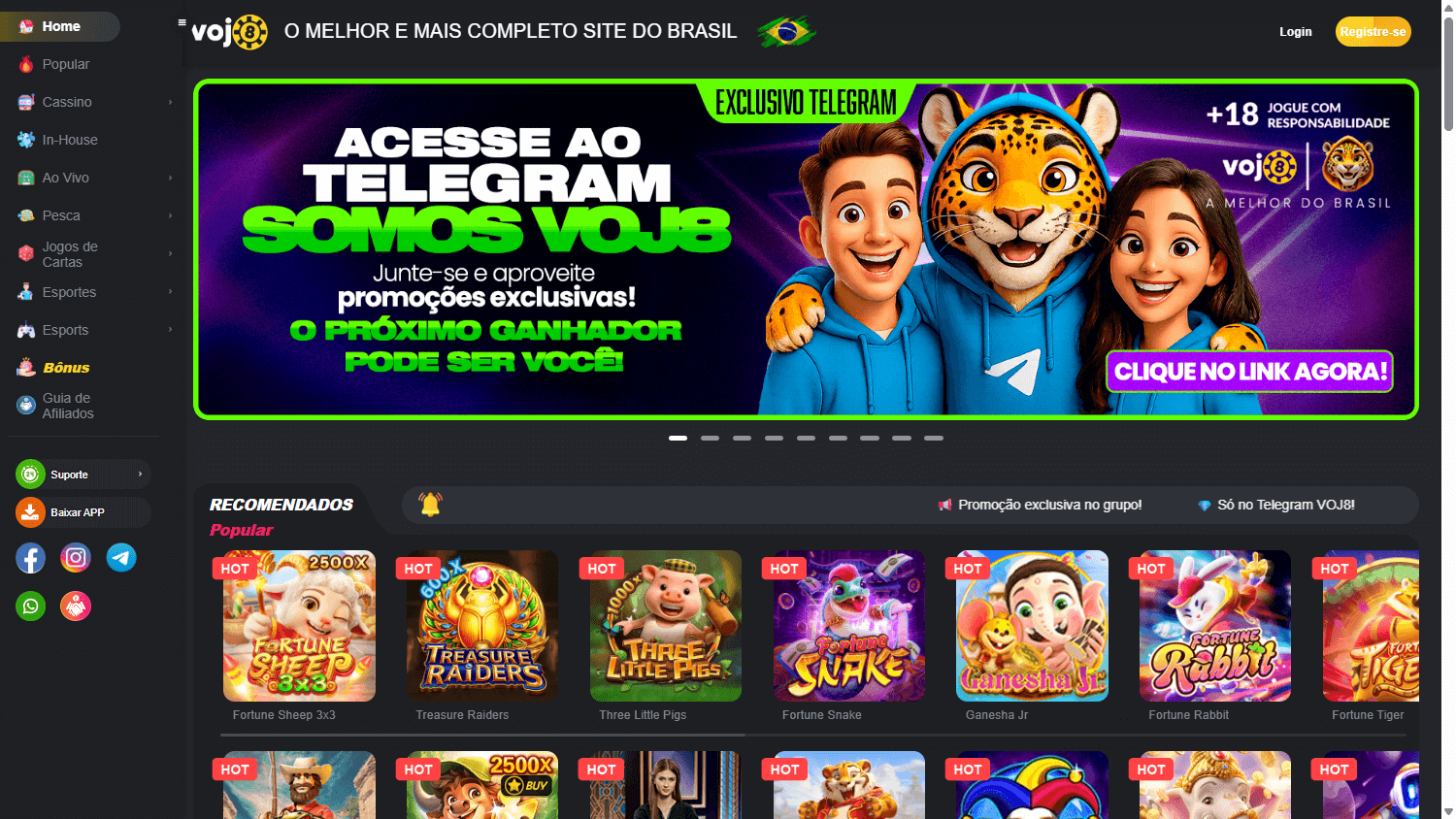 Voj8_Casino_homepage_desktop