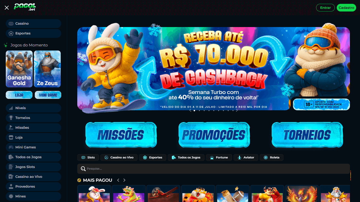 pagolbet_casino_homepage_desktop