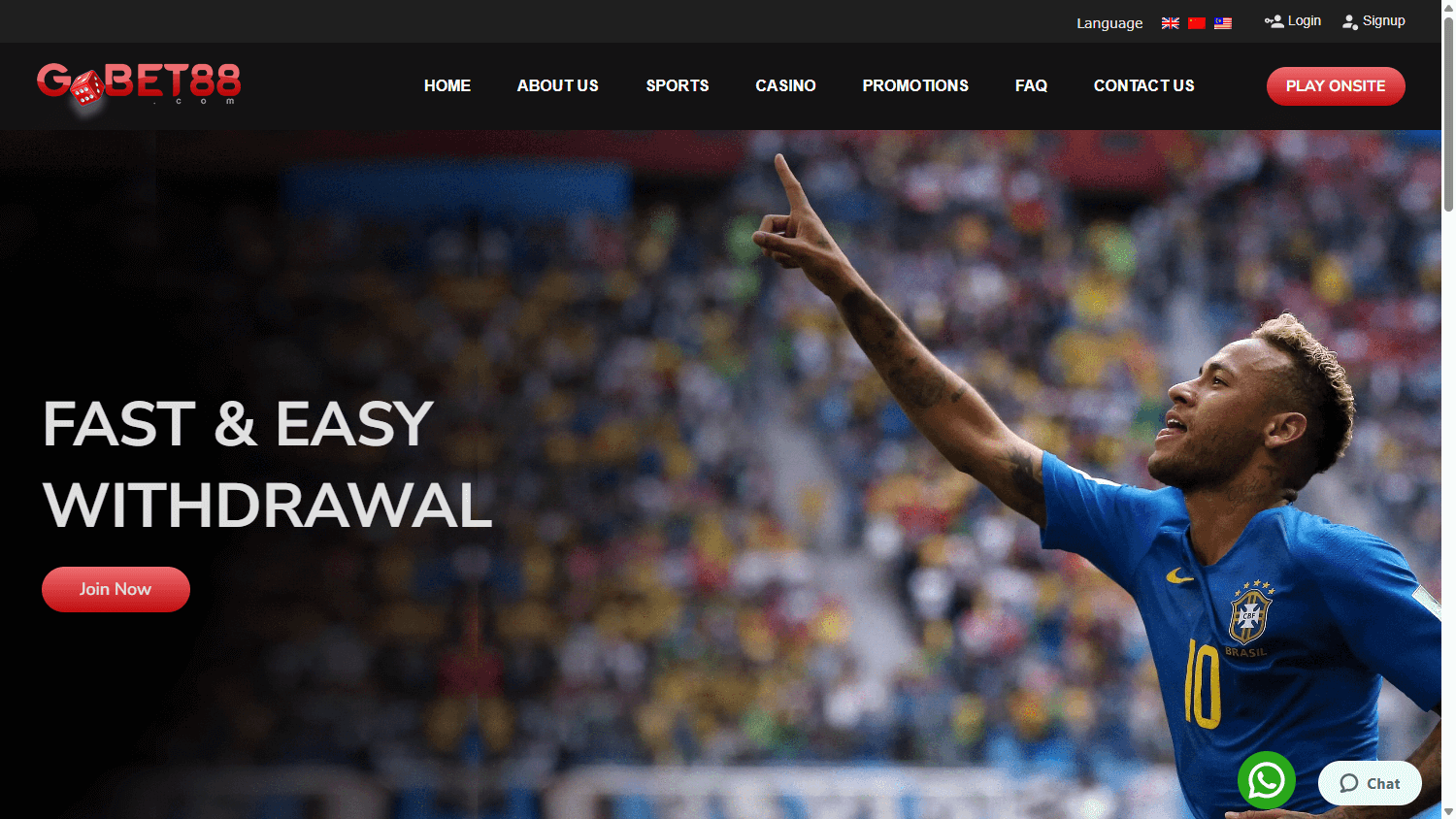 GoBet88_Casino_homepage_desktop