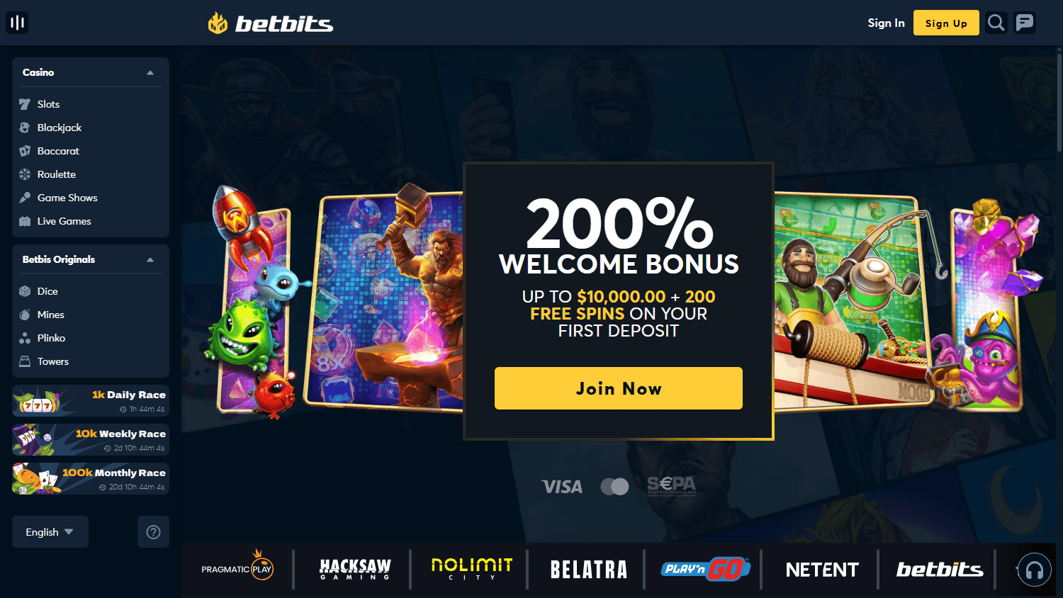 Betbits_Casino_homepage_desktop