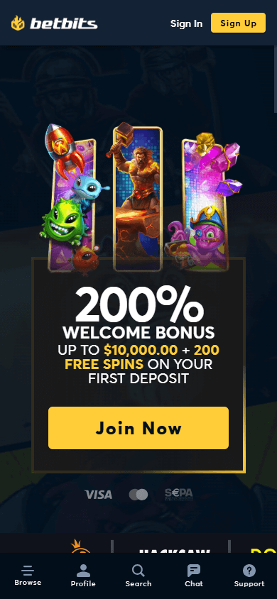 Betbits_Casino_homepage_mobile